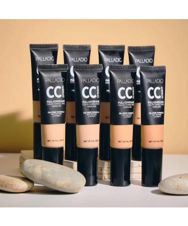 Palladio Full-Coverage Color Correction CC Cream Sans Huile avec Peptides & Vitamine C Id ale pour Corriger les Rougeurs et le Teint In gal Couvrance de Fond de Teint Modulable (Rich 52W) - Buy Online on GoSupps.com