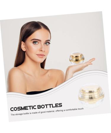 Healeved Cream Bottle Lotion Jar Terrarium Glass Container with Lid Empty Cosmetic Sample Holder Mini Cosmetic Container Cosmetics Bottle Multipurpose Travel Bottled Pp Inner 7.1X6X6CM Golden - Buy Online on GoSupps.com
