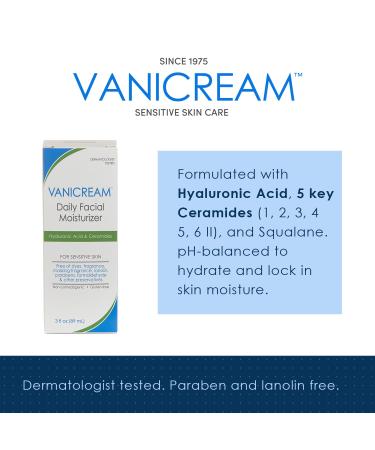 Vanicream Daily Facial Moisturizer for Sensitive Skin - Fragrance-Free (3 fl oz) - Buy Online on GoSupps.com
