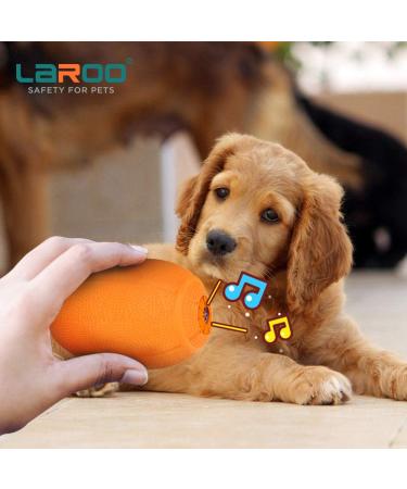 Laroo Dog Toys: Durable Natural Rubber Squeaker Dog Ball Football for Small & Large Dogs - 6.5*8cm Orange - Buy Online on GoSupps.com