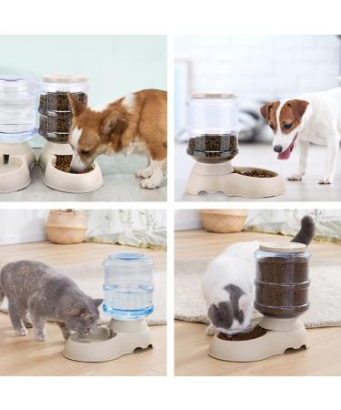 2 Pack Automatic Cat Feeder & Water Dispenser Set, Big Capacity 1 Gallon x 2 for Small Medium Dogs, Puppies, Kittens - No Mat Included - Buy Online on GoSupps.com