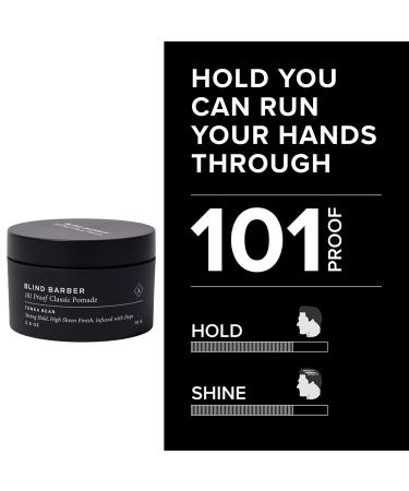 Blind Barber 101 Proof Classic Pomade for Men - Strong Hold & High Shine - 2.5oz Water Based Styling Product - Buy Online on GoSupps.com