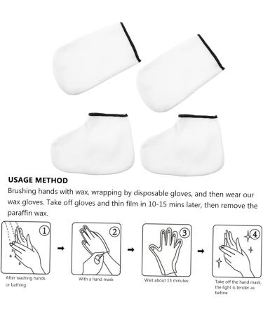 FRCOLOR Paraffin Wax Foot Bags 2 Pairs Hand and Foot mask Women Accessory Remover SPA Boots Hand moisturizer Gloves Thermal Mitten Bath Bag White Skin Care Polyester Wax Hand Gloves - Buy Online on GoSupps.com