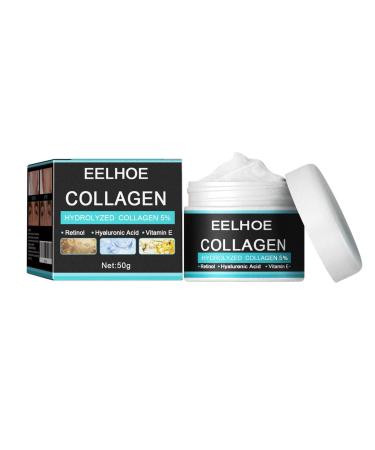 Men's Collagen Face Cream with 5% Hydrolyzed Collagen Retinol Hyaluronic Acid & Vitamin E Helps Reduce Wrinkles Hydrates & Firms Skin Anti-Aging Formula 50g