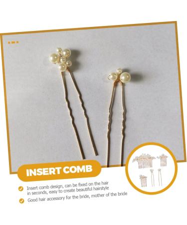 Ipetboom 1 Set Bride Wedding Hairpin Wedding Headdress Pearl Bun Hairpin Bride Hair Fork Pearl Hair Stick Pearl Hair Comb Pearl Hair Side Comb Bride Headdress Bride Hair Side Comb - Buy Online on GoSupps.com