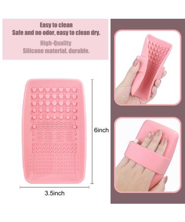 Silicone Makeup Brush Cleaning Mat - Portable and Easy-to-Use Tool for All Brushes - Pink - Buy Online on GoSupps.com