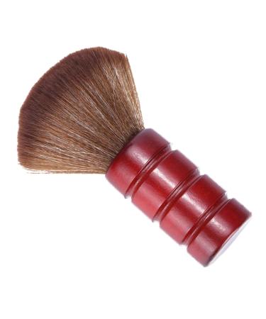 FRCOLOR Fibre Hair Brush Hairdressing Dust Brush Salon Tool Hairdressing Tools Hair Cutting Tool Neck Brush Made of Fibre Haircut Brush Hair Styling Tool Wooden Face Brush Red Gentle