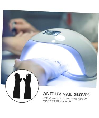 Beatifufu 1 Pair Nail Gloves Gel Nail Led Lamp Gel Manicure Gloves Nail Art Gloves Uv-resistant Manicure Gloves Manicure Art Gloves Fingerless Polyester Mj03 Sleeve - Buy Online on GoSupps.com