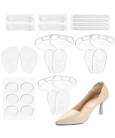 Siismi 22 pieces high heel pads thread type slipping festival heel grips liner inserts anti -slip shoe pillow heel snugs for women ball of foot insole 22 pieces silicone heel protection slip -resistant