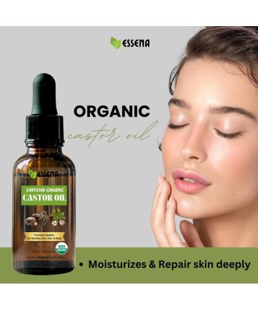 USDA Organic Castor Oil (2oz) - 100% Pure Cold Pressed Hexane Free | Stimulate Eyelash & Hair Growth | Skin Moisturizer & Treatment Kit - Buy Online on GoSupps.com