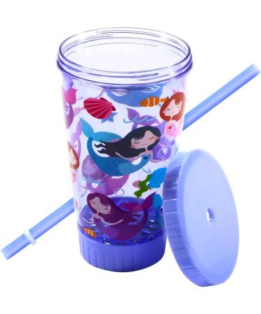 GILANO 16oz Kids LED Light Up Tumbler Water Bottle - BPA-Free, Spill-Proof & Reusable with Straw Lid - Cute Mermaid Design for Boys & Girls - Buy Online on GoSupps.com