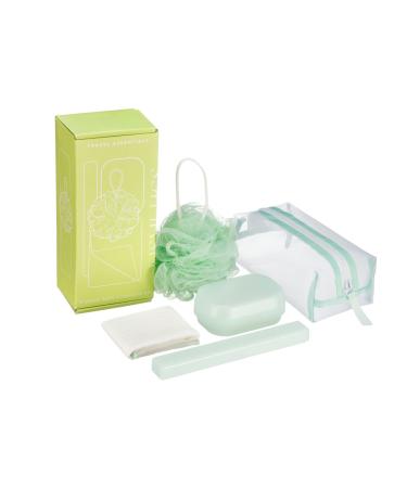 KISMETICS - Travel Essentials 5 Piece Bath Accessory Kit  Bath Accessories with Toiletry Bag  Doop Kit (Aqua)