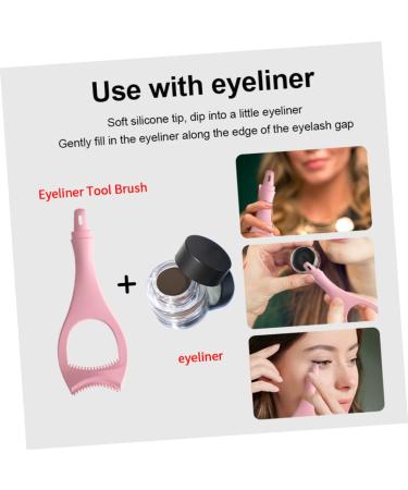 NOLITOY Eyeliner Auxiliary Artifact Eyeliner Pencil Eyelash Brush Tool Mascara Make up Fake Eyelashes 15X4.5CM Pink - Buy Online on GoSupps.com