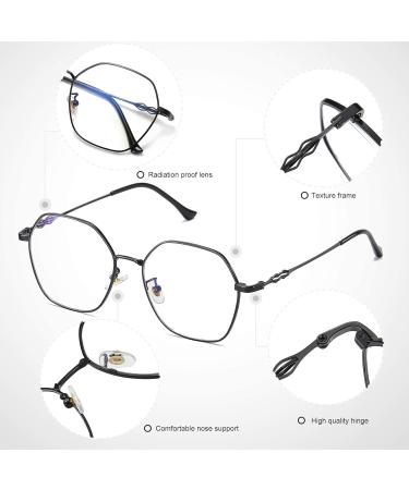 Duco Blue Light Filter Glasses for Women - Prescription-Free Anti-Blue Light Computer TV & Cell Phone Glasses with 100% UV Protection - Model 8216 Black - Buy Online on GoSupps.com