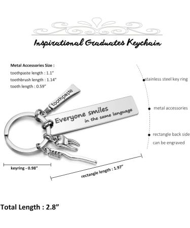 Jovivi Engraved Tooth Toothbrush Toothpaste Keychain - Perfect Gift for Dentists & Dental Assistants - Buy Online on GoSupps.com