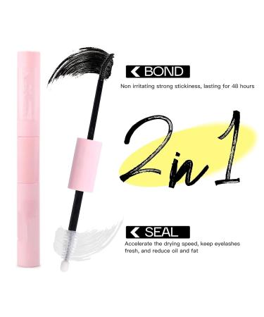 XdealCozyxc Waterproof Lash Bond and Seal for Cluster Lashes Strong Hold Eyelash Glue Bond and Seal with 1 Elbow Clip - Buy Online on GoSupps.com
