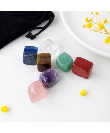7pc Natural Crystal Seven Tumble Stone Reiki Crystal Cube Gemstone Amethyst Crystal Crafts Home Decoration Stone Mineral Specimen - Buy Online on GoSupps.com