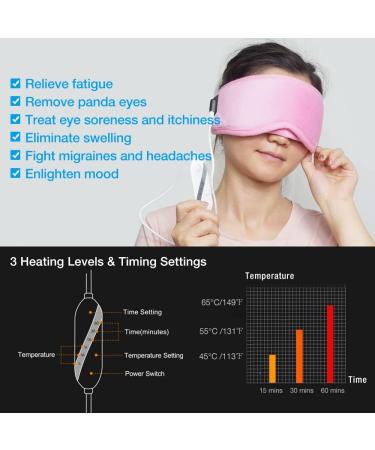 ARRIS Electric USB Heated Eye Mask - 5 Temperature Control, Pink - Buy Online on GoSupps.com