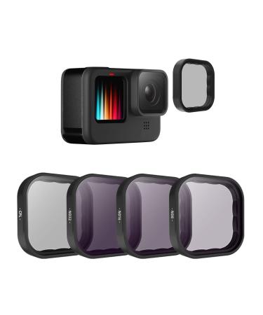 TELESIN 4-Pack Lens Filter CPL ND8 ND16 ND32 Compatible for GoPro Hero 11 Hero 10 Hero 9 Black, Neutral Density and Polarizing Lens Filter Kit Lens Protector for Go Pro 11/10/9 Accessories CPL+ND 8/16/32 - Buy Online on GoSupps.com