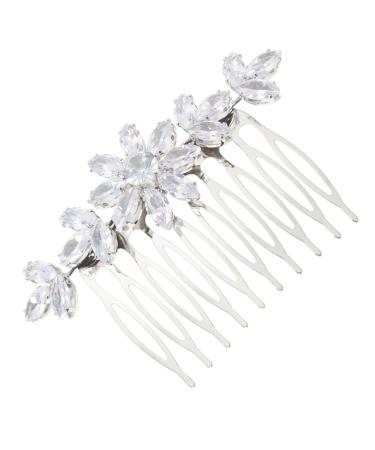 Mikinona Bangs Comb Bride Hair Accessories Wedding Bridal Hair Combs for Wedding Pearl Headpiece Floral Hair Accessories Wedding Hair Comb Hair Flower Accessories Bride Headdress Rhinestone