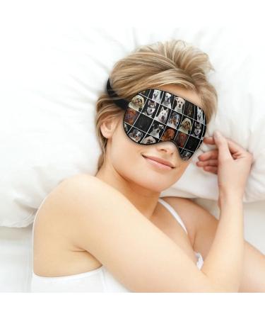 Portrait of Dogs Sleep Mask for Women | Adjustable Eye Shades with Elastic Strap - Perfect for Travel & Relaxation - Buy Online on GoSupps.com