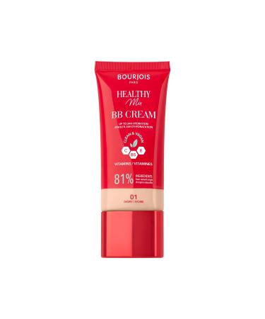 Bourjois Healthy Mix 01 Ivoire BB Cr me Fond de teint en cr me Couvrance et hydratation toute la journ e Vitamines C E et B5 Formule clean et vegan 30 ml 01 Ivory