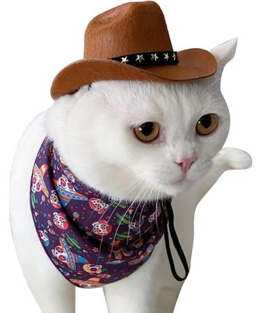 WATERBELINE Pet Headwear Funny Cat Hat Cowboy Hat Costume Birthday Western Cowgirl Accessories Pet Headwear Adjustable Cap for Cosplay Cowboy Pink - Buy Online on GoSupps.com