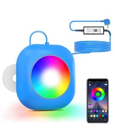 Lylmle 20W LED pool lights 12V smart color changing underwater lights with app control dimmable timer schedule IP68 Magnetic pool pool lighting with 8m cable for installation pools installation pools blue 20W