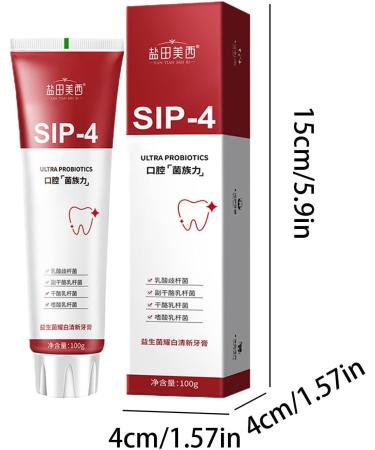 SIP-4 Toothpaste Probiotic Toothpaste Probiotic Whitening Agent Refreshing Whitening Toothpaste for Adults Toothpaste for Whitening Teeth Anti-Stain Toothpaste  - Buy Online on GoSupps.com