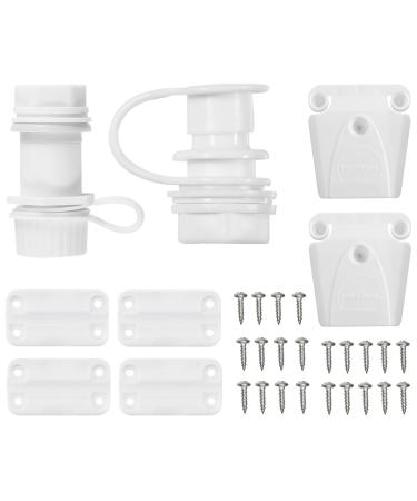 Cooler Replacement Parts Kit, Ice Chest Plastic Hinges, Threaded and Triple-Snap Drain Plug, Latches and Stainless Steel Screws Combo, Plastic Cooler Replacement Set