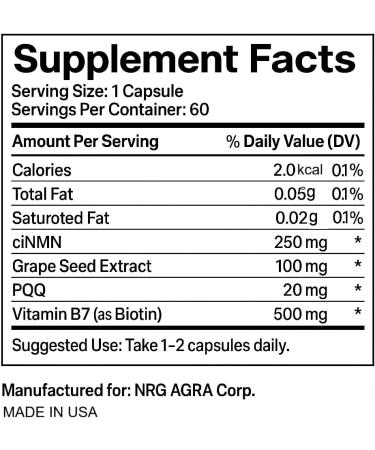 VXICDE NAD NMN 250mg 60 Capsules - 30 Servings Gluten Free - Buy Online on GoSupps.com