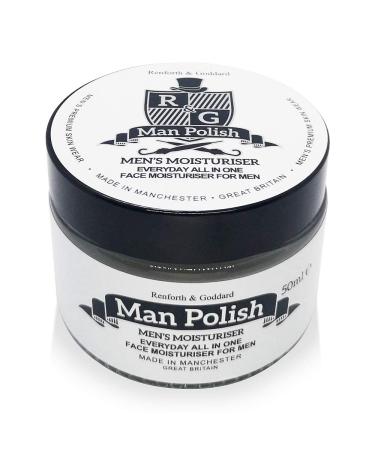 Man Polish Men's Moisturiser - Premium Sensitive Natural Anti Ageing Men's Moisturiser for Face 50ml