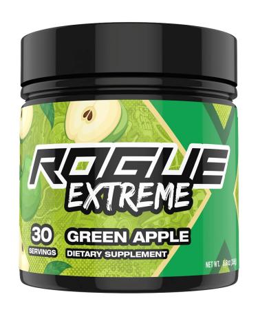 Rogue Energy Extreme - Gaming Drink for Hours of Energy & Focus, Esports & Gamer Supplement, Sugar & Gluten Free (Green Apple Tub 30 Servings)