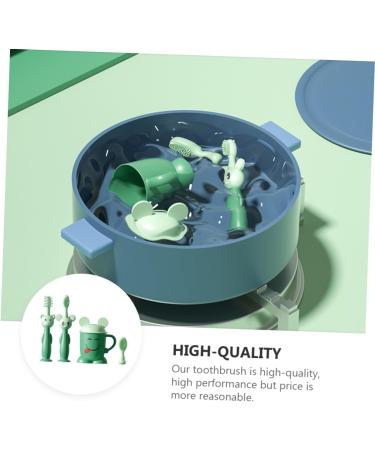 Buy Healvian Silicone Toothbrush Set for Toddlers - Extra Soft Infant Toothbrush with Suction Cup & Cleaning Brush | International Shipping Available - Buy Online on GoSupps.com