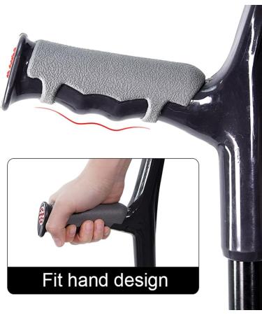 Adult Forearm Crutches Folding Crutches Silver Black Height Adjustable Walking Stick Ergonomic Handle/Black/1 Pair - Buy Online on GoSupps.com