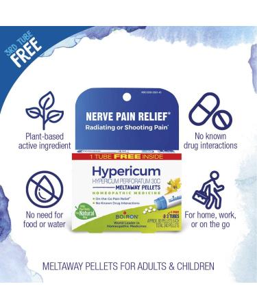 Boiron Hypericum Nerve Pain Relief Pellets 30C - 3 Tubes of 80 Meltaway Pellets - Buy Online on GoSupps.com