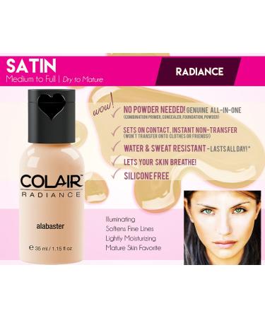 Dinair Airbrush Makeup Foundation in Alabaster | Colair RADIANCE Satin Finish | 0.25 oz. C103 - Buy Online on GoSupps.com
