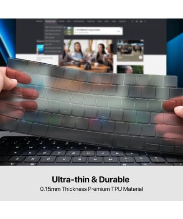 Afterplug MacBook Keyboard Cover (EU ISO Layout) + Mac OS Shortcuts Sticker Ultra Thin Keyboard Protector for M2 MacBook Air 13" 15" and M1 M2 M3 MacBook Pro 14" 16" Tinted - Buy Online on GoSupps.com