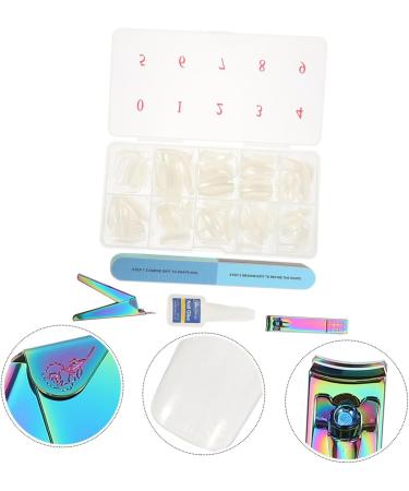VINTORKY 1 Set Nail Set Kit De Manicura Cosmetology Kit Nails Nail File Strips Acrylic Nail Tips Fake Nail Trimming Supplies Manicuring Tools Manicure Clippers Fingernail Full Cover Plastic 13X7cm Assorted Color 3 - Buy Online on GoSupps.com