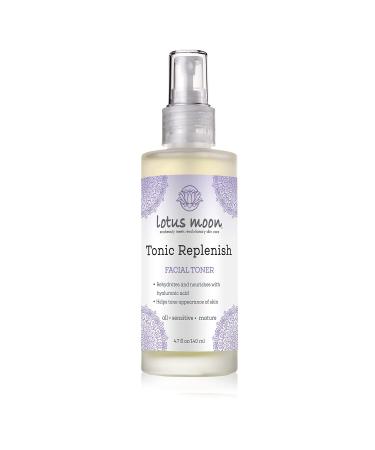 Lotus Moon - Tonic Replenish Facial Toner with Hyaluronic Acid + Orange Blossom Water | Plant-Based Clean Cruelty-Free Functional Skincare (4.7 fl oz | 140 ml)