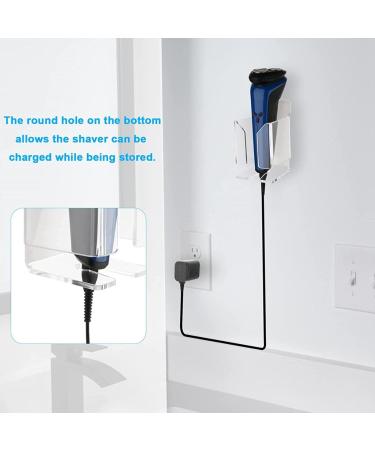 FACYNDE Transparent Shower Shaver Holder - Self-Adhesive Acrylic Organizer for Electric Shavers & Razors | Wall Bracket for Caravans - Buy Online on GoSupps.com