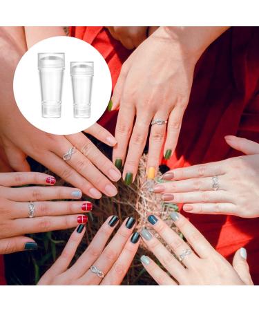 Uonlytech Silicone Nail Art Stamper Set - 2 Pcs Tool with Cap for DIY Manicure & Nail Art - Perfect for Creative Nail Designs - Buy Online on GoSupps.com