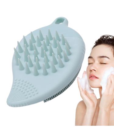 Facial Scrubber | Double Side Soft Silicone Facial Cleansing Brush | Manual Hair Scrub for Women and Men Skin Care Face Brushes for Sensitive Dry Skin Gray Green