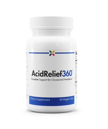 Stop Aging Now - AcidRelief360 Formula with GutGard - Complete Support for Occasional Heartburn - 60 Veggie Caps