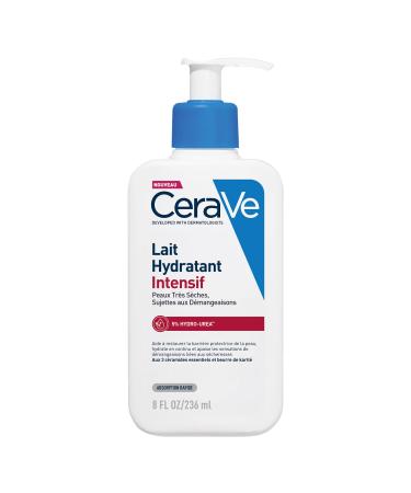 CeraVe Lait Hydratant Intensif Corps et Visage - Peaux Tr s S ches Avec D mangeaisons - 72H d Hydratation - Beurre de Karit + 3 C ramides + Hydro-Urea Boost - Sans Parfum Non Com dog ne - 236ml