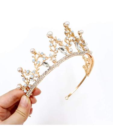 NODG Gold Wedding Tiara for Women - Rhinestone Branches Princess Crown for Wedding, Prom, Bridal Party - Birthday & Halloween Costume Accessory - Buy Online on GoSupps.com