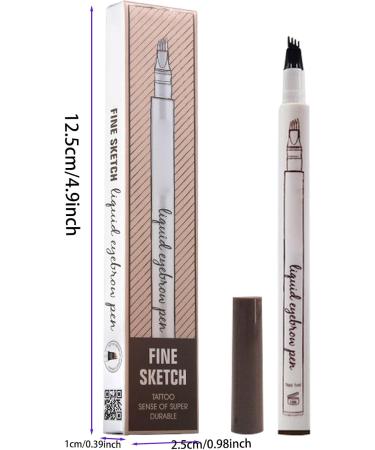 Eyebrow Pen Eyebrow Pencil with 4 Fork Tip ApplicatorSpoolie Brush for Hair-Like Natural Brows Stays on All Day (Brown) - Buy Online on GoSupps.com