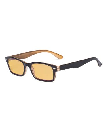 Eyekeper Blue -light blocking computer glasses with amber -colored filter glass women men - vintage glasses - black brown BB90 lens - black/brown 2.25 diopters