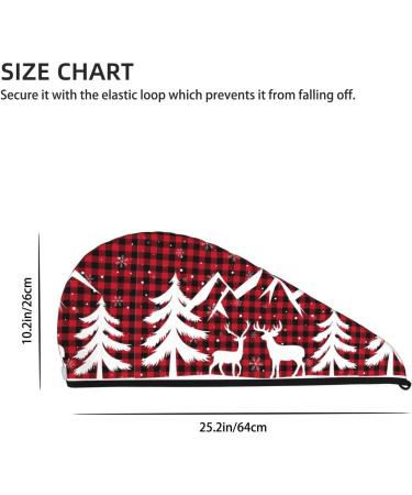 Quick-Drying Hair Towel Wrap Turban - Christmas Buffalo Plaid | Ideal Hair Drying Solution - Buy Online on GoSupps.com