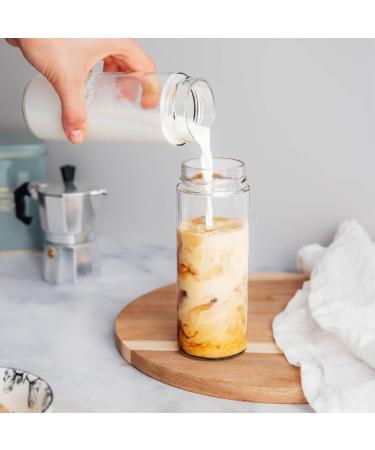 Pureganic Smoothie Glasses with Lid 380 ml - DTO Screw Lid Diam. 58 mm - Glass Water Bottles to Fill - Made in Germany - Set of 6 - Buy Online on GoSupps.com